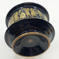 Florentine Italy Footed Pottery Bowl Cobalt Blue Gold Classical 4" Tall x 5.25"d