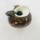 Pottery Pitcher 5" Brown Drip Glaze Hand Applied Floral Art Signed G. Wyand Vtg