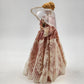 Christmas Tree Top Angel 10.5" Porcelain Head Hands Lace Freestanding Victorian