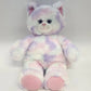 Build-A-Bear Pastel Swirl Kitty Cat Plush 15" Pink Purple Blue Stuffed Animal