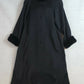 Albert Nipon Black Wool Maxi Coat Faux Fur Collar Cuffs Size 10 Vintage Elegant