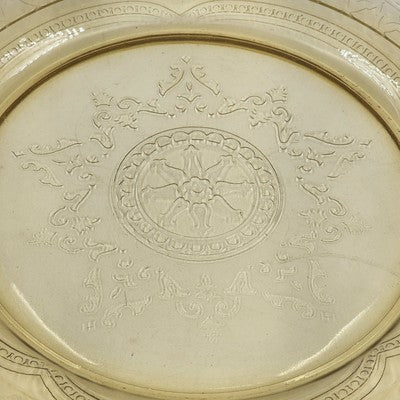 Federal Amber Yellow Depression Glass Patrician Spoke Dinner Plate 11" 1930s VTG