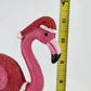 Christmas Flamingo Figurine 11" Resin & Wire Pink Holiday Decor Knit Coat & Hat