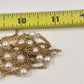 Necklace in Gold Tone Multi Chains with Faux Pearls Double Strand 11" Box Clasp