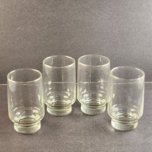 4 Libbey Tumbler Glass Tumblers Drinkware 1970s 1980s Vintage 3" Wide 5" Tall