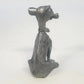Kelly Waters Pewter Cartoon Dog 3" Seated Puppy Raised Paw Bone Animal Figurine