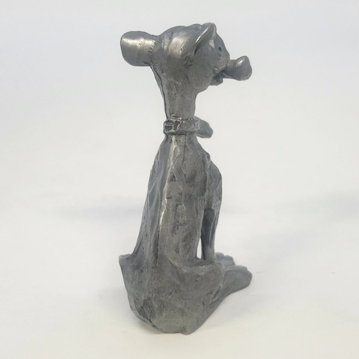 Kelly Waters Pewter Cartoon Dog 3" Seated Puppy Raised Paw Bone Animal Figurine