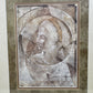 Large Vintage Wood Intricate Frame Excellent Matting Woman in Print Glass 30x26