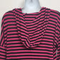 Live 2 Lounge XL Striped Hoodie Tunic Purple Black Knit