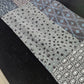 Blue Black Patchwork Table Runner 53" Reversible Luxury Black Velvet Boho Decor