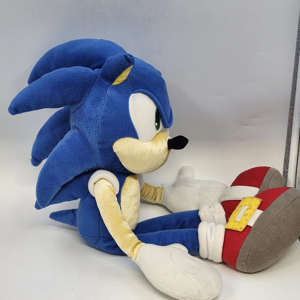 Sonic the Hedgehog Large Blue Plush Gold Arms Belly Stuffed Toy AS IS Repair