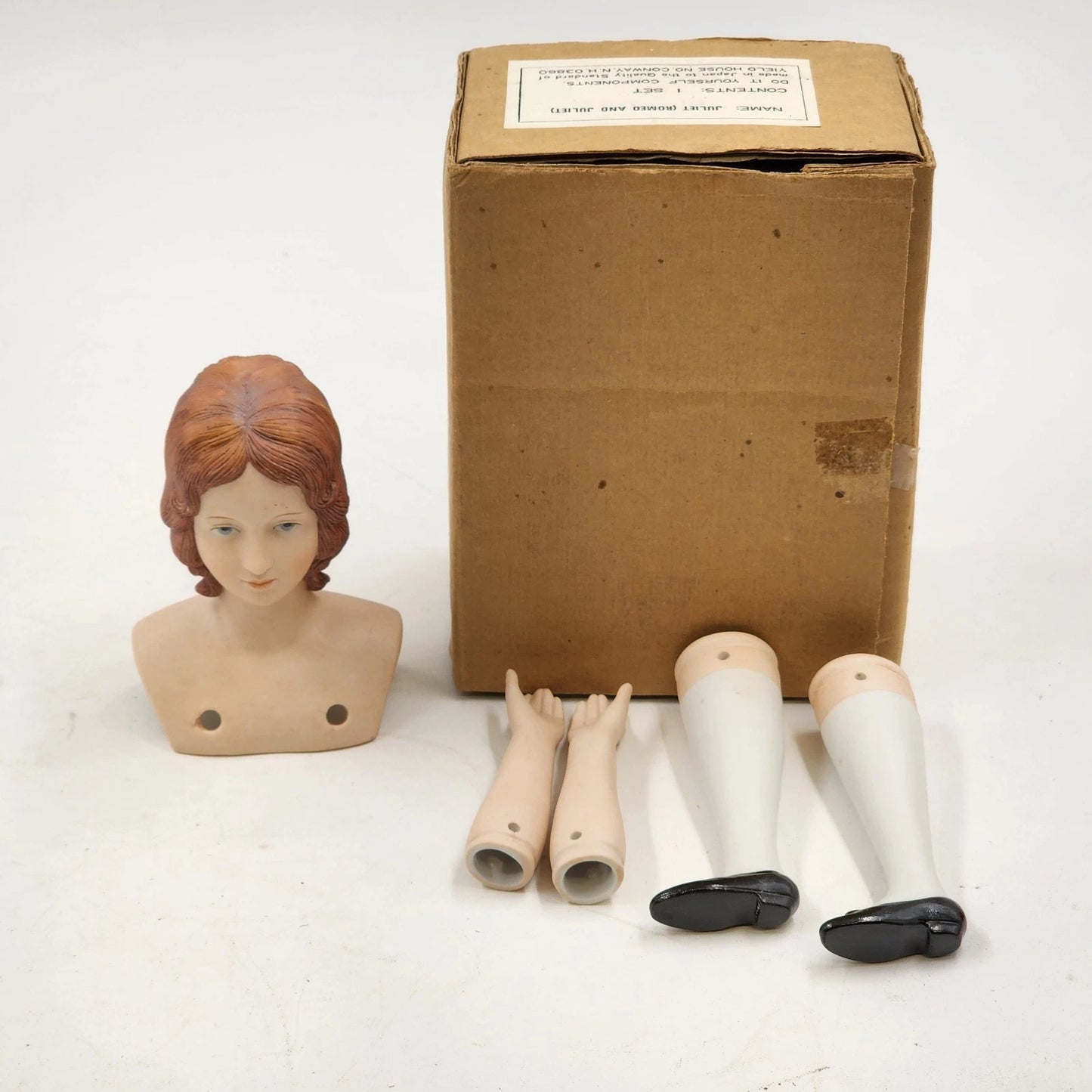 Juliet Porcelain Doll Kit Yield House 1970's Vintage Head Arms Legs Bisque NIB