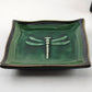 2 Dragonfly Trinket Dishes Blue and Green by The Bombay Company 5" Square China