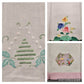 Lot of 3 Linen Tea Towels Embroidered And Appliqued Pink Blue Green Vintage