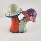 Mushroom Magic Neon Ceramic Figure Vintage Purple Orange 7" Studio Art