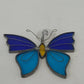 Blue Stained Glass Butterfly Suncatcher Tiffany Style Window Hang 7" Suction Cup