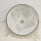 Frosted Purple Glass Lamp Shade Hand Painted Violets Beaded Fringe 16" Vintage