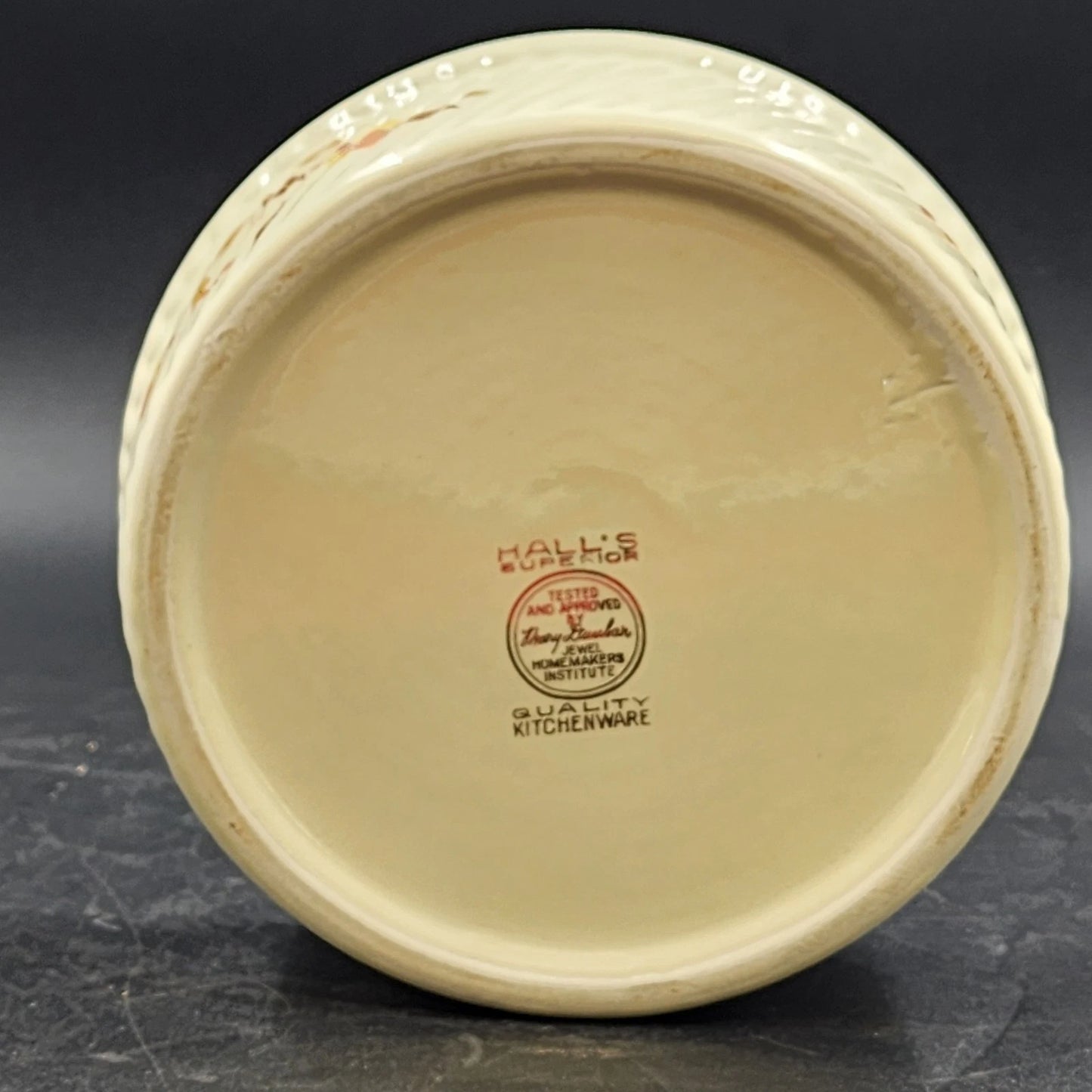 Autumn Leaf French Baker Bowl 3 Pint 7.75" Round Hall's Superior - Jewel Tea Vtg