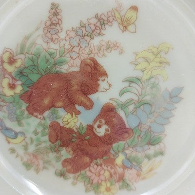10pc Mini Tea Set Porcelain Floral Bears Collectible w/ Box 4"