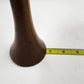 2 MCM Candle Holder Sticks Teak Wood Chrome Uppers 8.5" Danish Modern Vtg AS IS