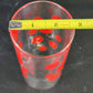 Red Polka Dot Glass Tumblers Set of 4 Clear Drinking Glasses 5" Tall 1960's Vtg