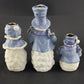 Snowmen Candle Holders Set of 3 Blue White Christmas Decor