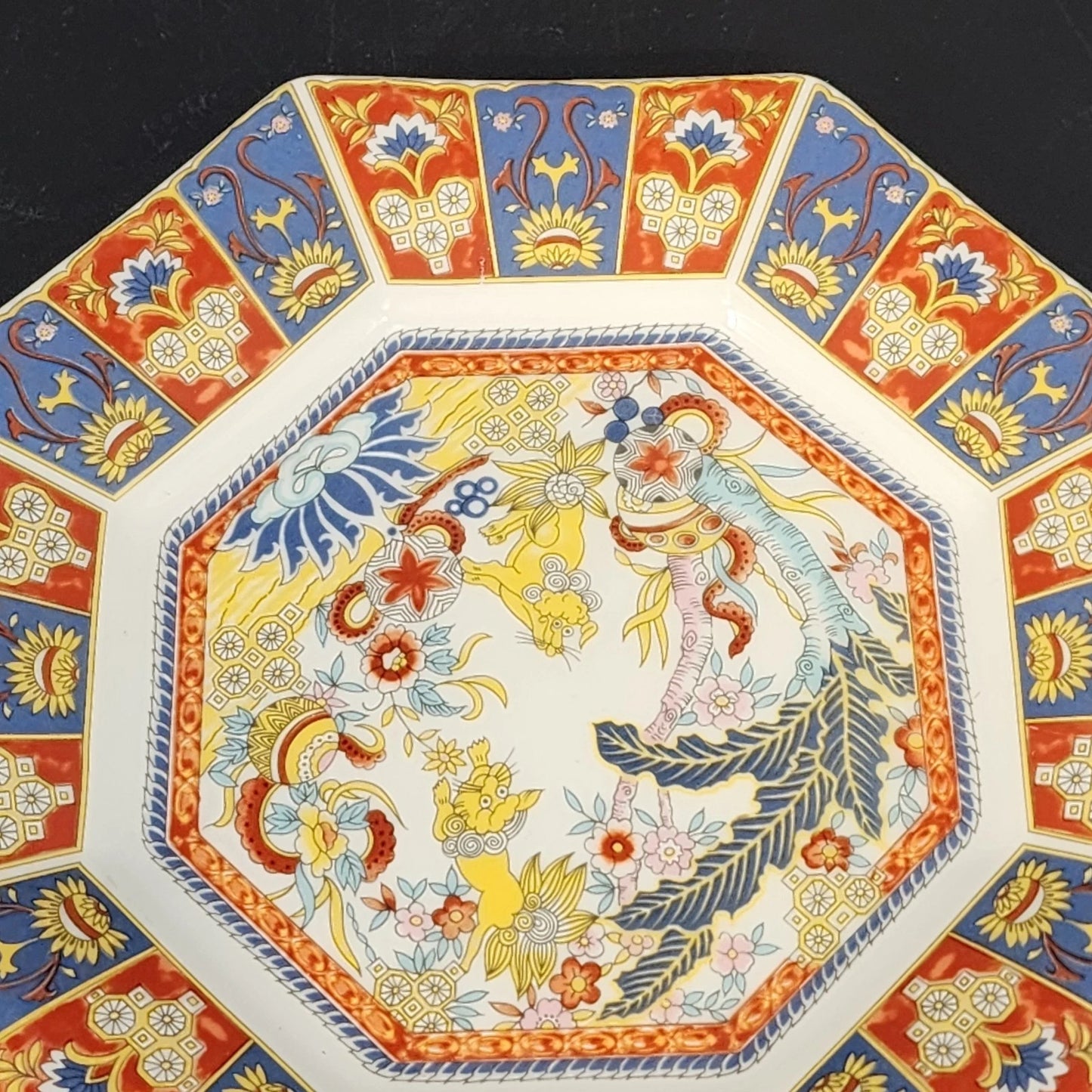 Lenwile Ardalt Chinoiserie Medallion Bread Plate 7452 Octagonal Japan 7.25" Vtg