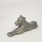 Pewter Reclining Mountain Lion Cougar Figurine 2.5" Vintage Wildlife Animal 1990