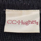 CC Hughes Woman's Cardigan Sweater Small Black Embroidered Red Foliage Button Up