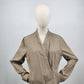 DKNY Jeans Women Waist Length Jacket Large Beige Open Front Long Sleeve Vintage