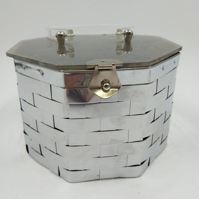 Dorset Rex Fifth Avenue Octagon Basket Weave Handbag Lucite Handle Vintage 1950s