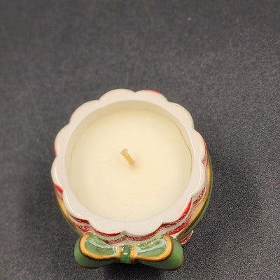 Avon Peppermint Tealight Holder Green Christmas Ribbon 2.5" Vintage China