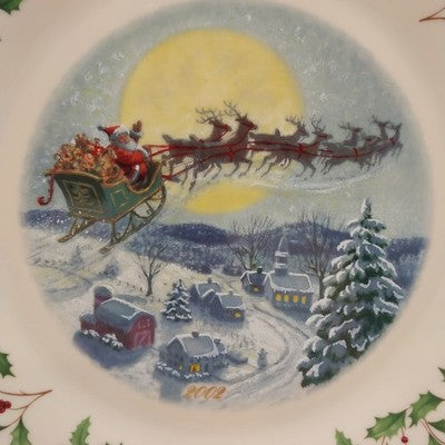 Lenox Christmas Plate 2002 Santa's Ride Annual Holiday Collector Mint In Box