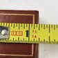 Tan Pill Box Trinket Jewelry Faux Leather Top & Bottom Gold Metal Finish