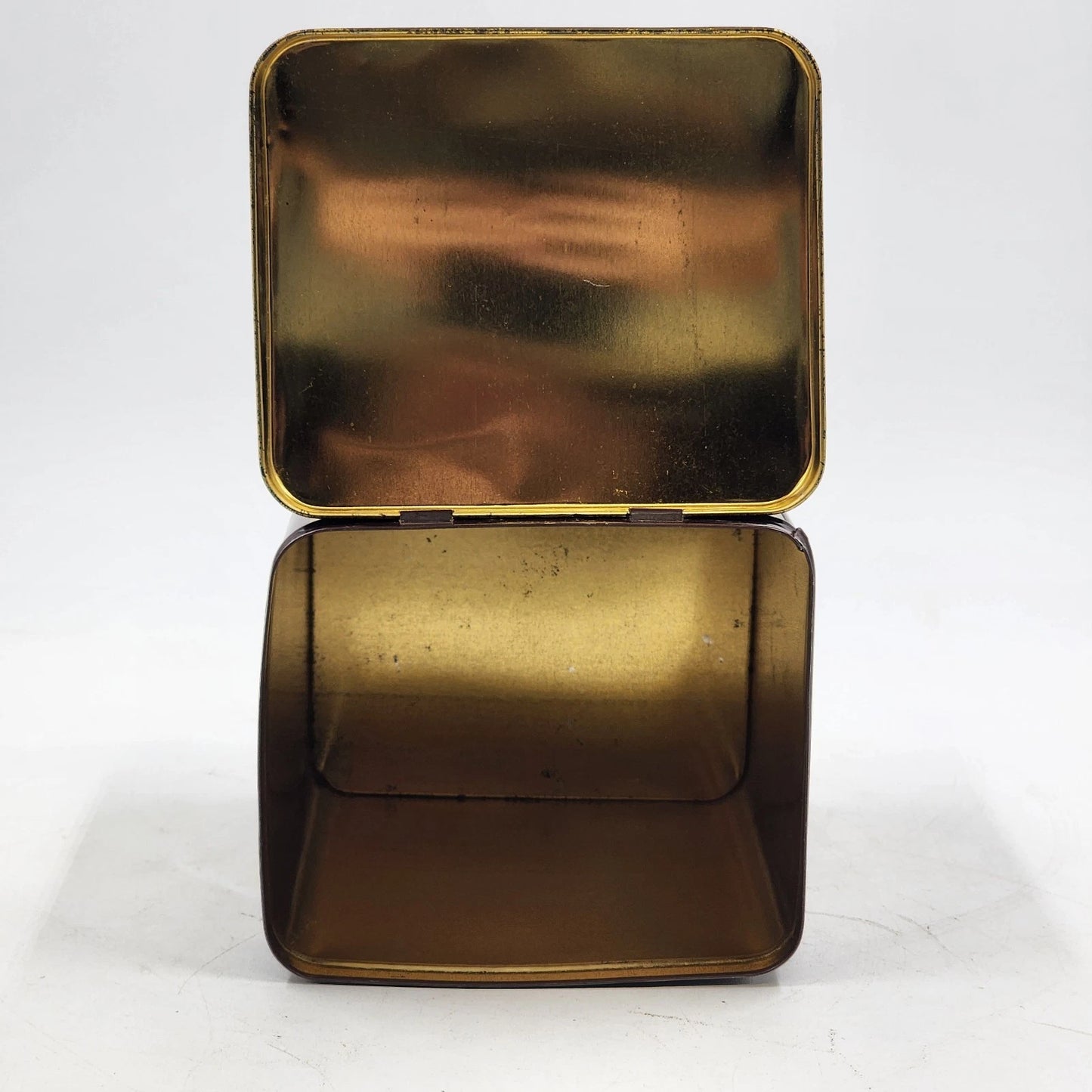 Collectible Tin Junk Box Hinged Lid Any Purpose 6.25" England by Case 1982 Vtg