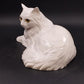 HOMCO 1147 Large White Persian Cat Kitty Statue Yellow Glass Eyes 1980’s