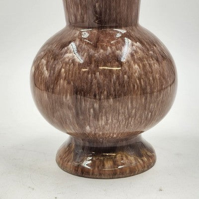 Austrian Taupe Drip Glaze Pottery Vase 226C Steatit Osterr Edelkeramic 10” Vtg