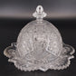Imperial Glass Hobstar Covered Butter Dish Cheese Dome Clear Glass Sawtooth Vtg