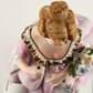 Colonial Lady Figurine Lefton China Hand Painted Flower Bouquet KW7677 Vintage