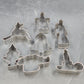 16 Metal Christmas Cookie Cutters Assorted Angel Star Tree Bell Reindeer etc.