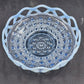 Imperial Katy Blue Bowl Opalescent Diamond Lace Edge Depression Glass 6" Vintage