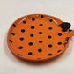 Grasslands Road Orange Pumpkin Plate Black Dots Pumpkin Patch Halloween Ceramic