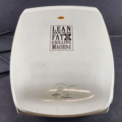 George Foreman GR-20 Lean Mean Fat Reducing Grilling Machine White Tested Works