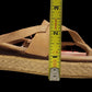 Castelfranco Wedge Sandals Womens 8 Beige Leather Rhinestone Italy