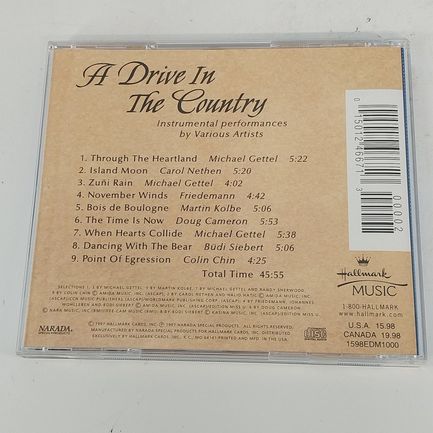 Hallmark Music A Drive In The Country CD Various Artists Instrumental New Age