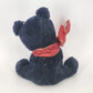 Dakin Black Bear Plush Toy w Red Ribbon Stuffed Animal Classic Vtg Collectible