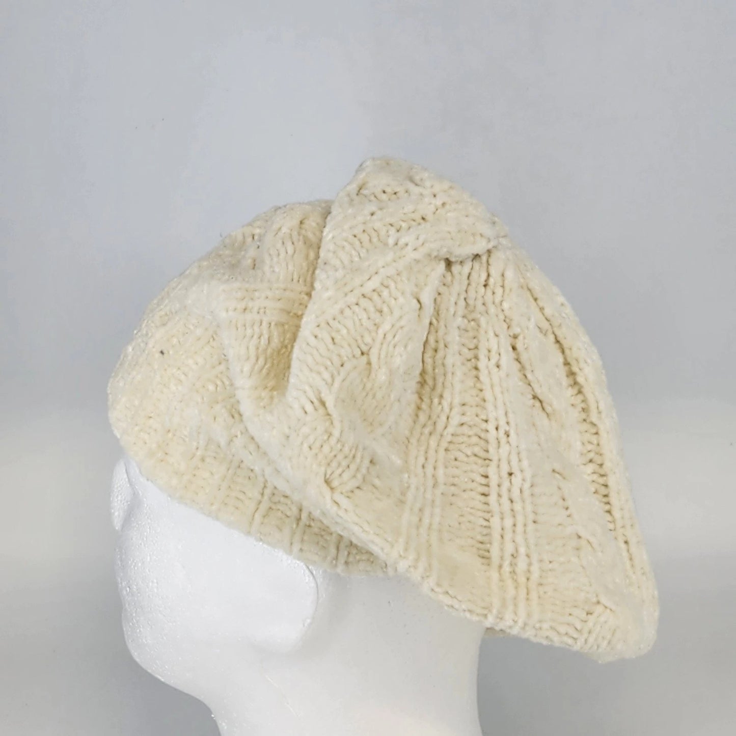White Italian Style Beret Hat Women's 100% Acrylic Knit Beanie Cap One Size