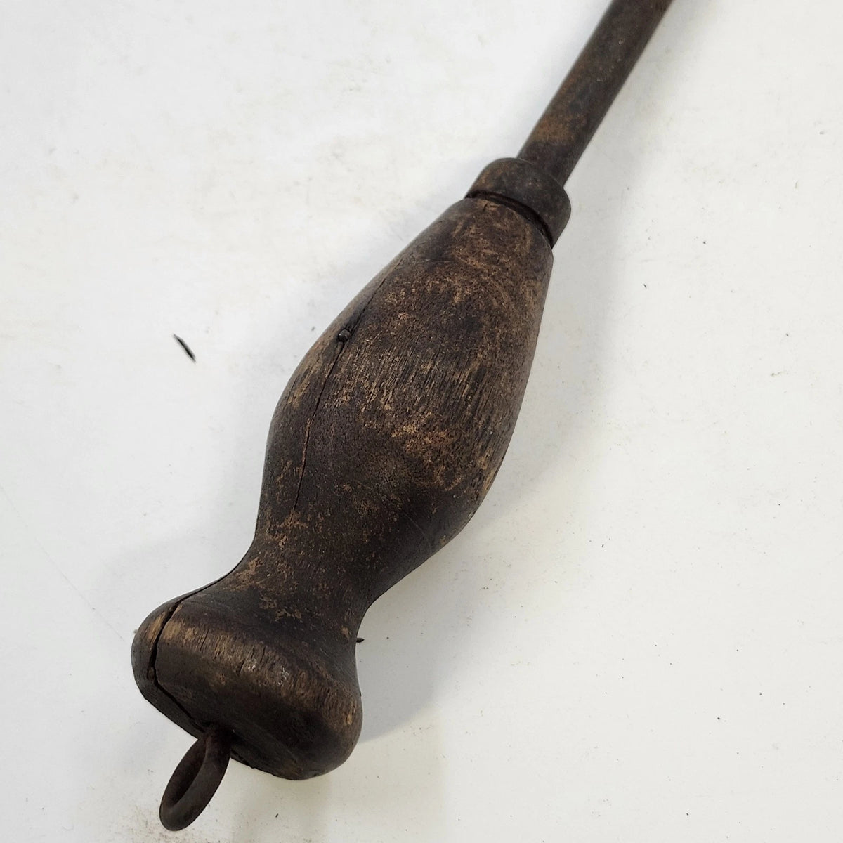 Cobbler Shoemaker Glazing Edge Iron Leatherworking Tool Wood Handle 14" Antique