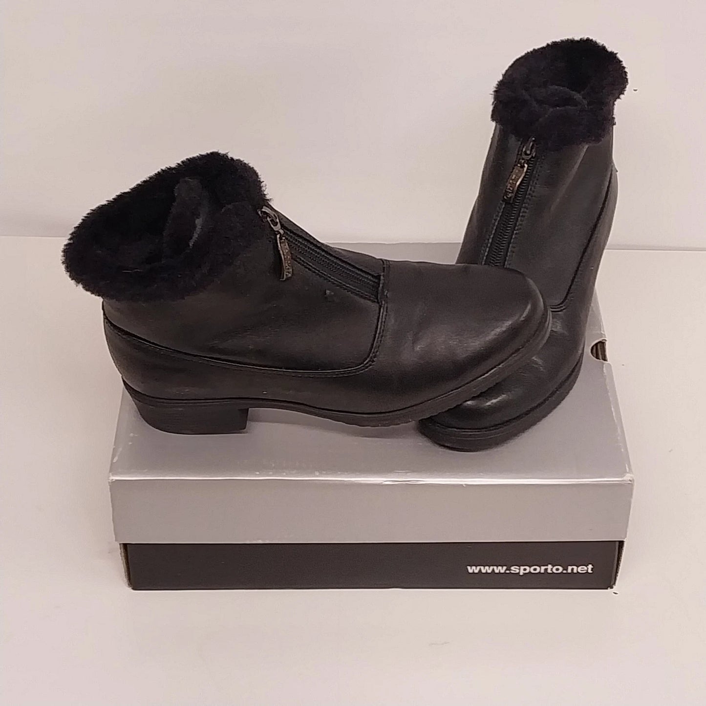 Sporto Tracy Black Waterproof Ankle Boots Womens Size 8