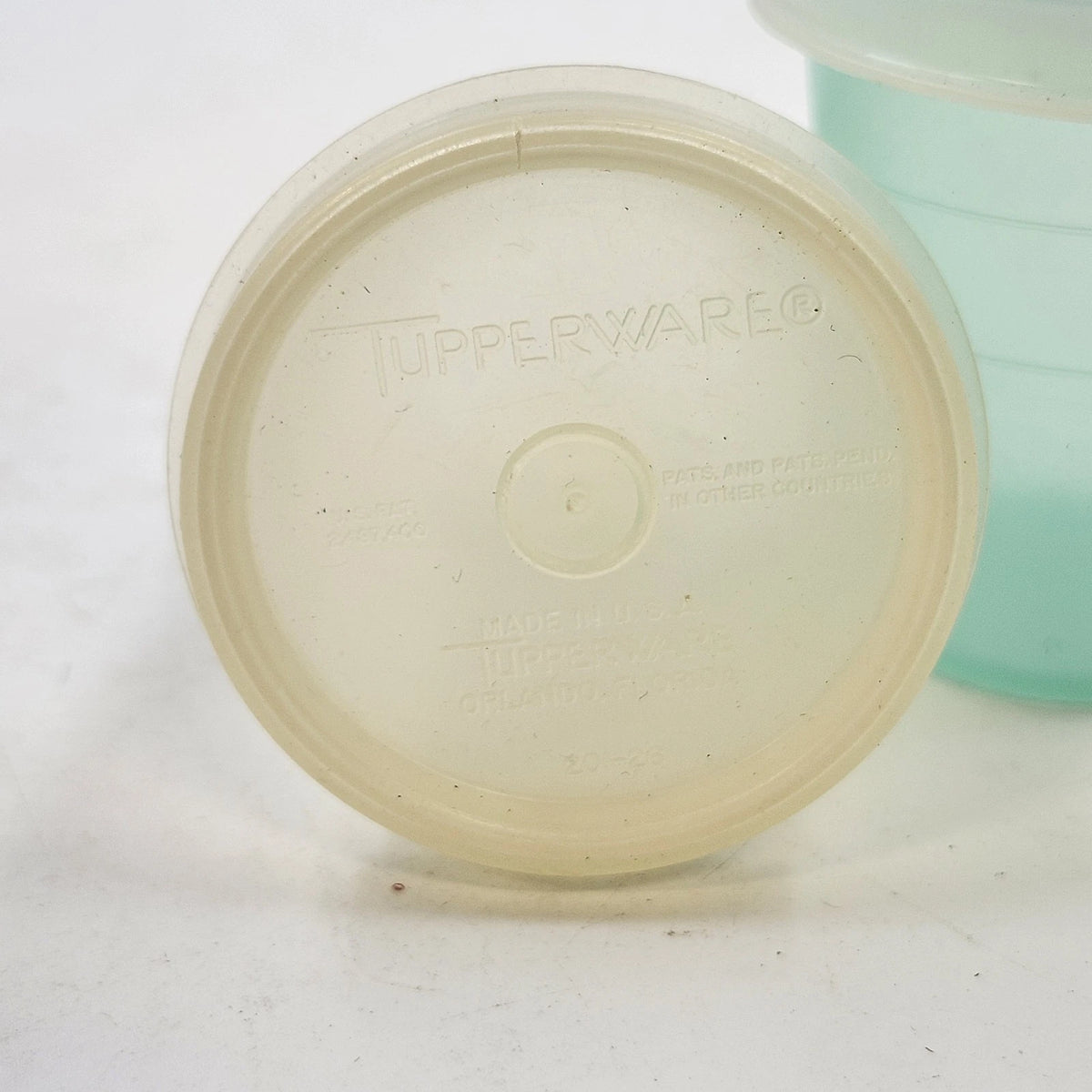 Tupperware Small Round Storage Containers with Lids Aqua & Clear Set 2 Vintage